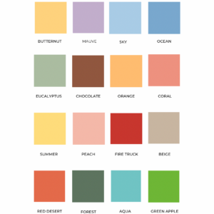Colour swatches for custom name puzzles