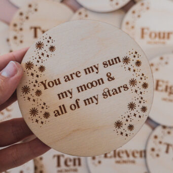 Baby milestone cards - My sun, my moon and all of my stars