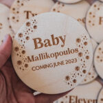 Baby milestone cards - My sun, my moon and all of my stars (Baby *name* coming *date*)