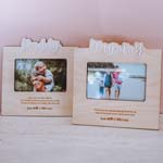 Timber photo frames (Mummy and Daddy)