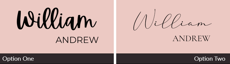 Font Options One and Two for the carousel