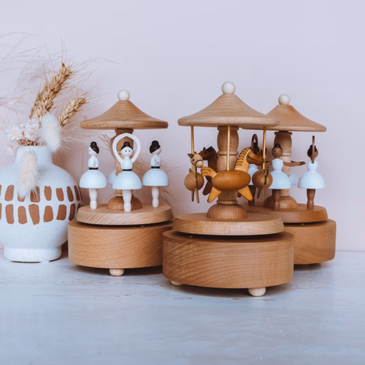 Heritage Personalised Wooden Musical Carousels