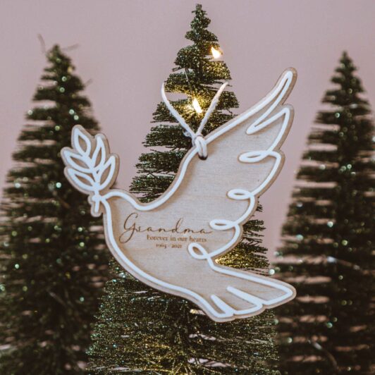 Dove ornament on Christmas tree