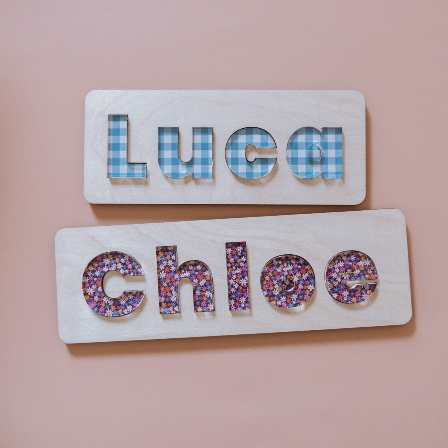 Personalised Acrylic & Patterned Name Puzzle - Oh Coco