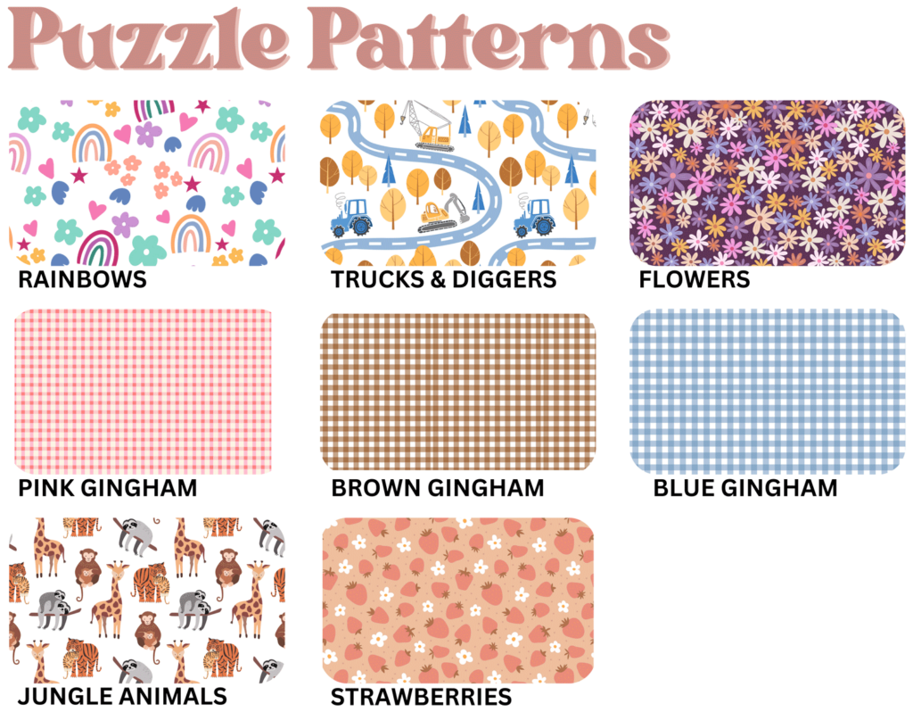 Acrylic puzzle pattern options