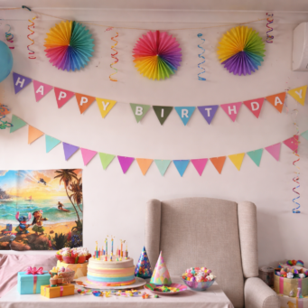 Rainbow Acrylic Birthday Bunting